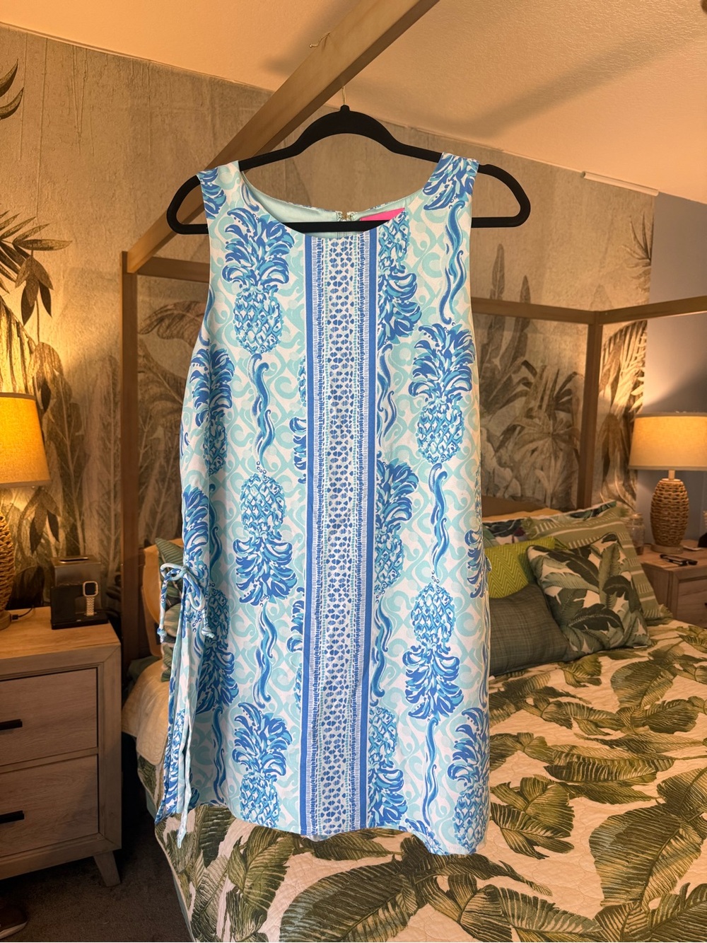 Lilly Pulitzer Light Blue & White Pineapple-Print Mini Dress